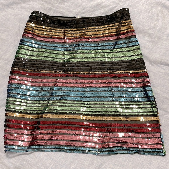 Anthropologie Moulinette Souers Sequined Soirée striped Skirt - Picture 6 of 9